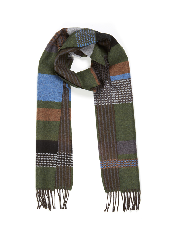 Wallace and Sewell Lambswool Osaka Scarf Green